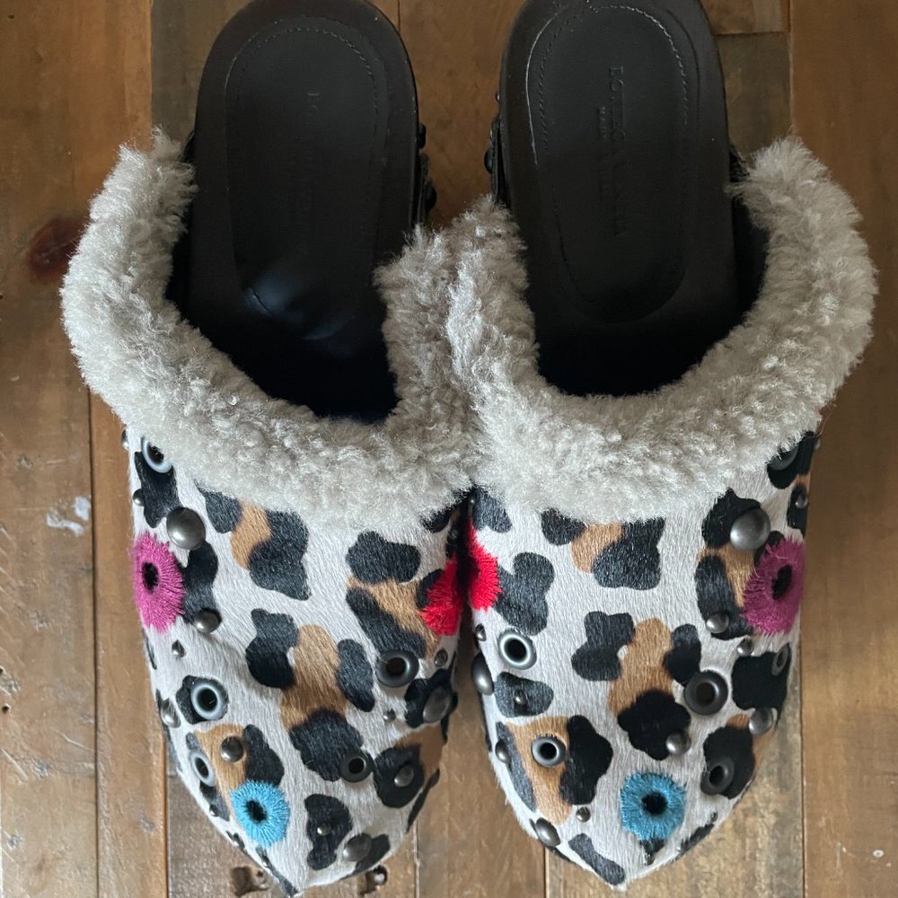 Bottega Veneta Calf Hair Animal Print Clog